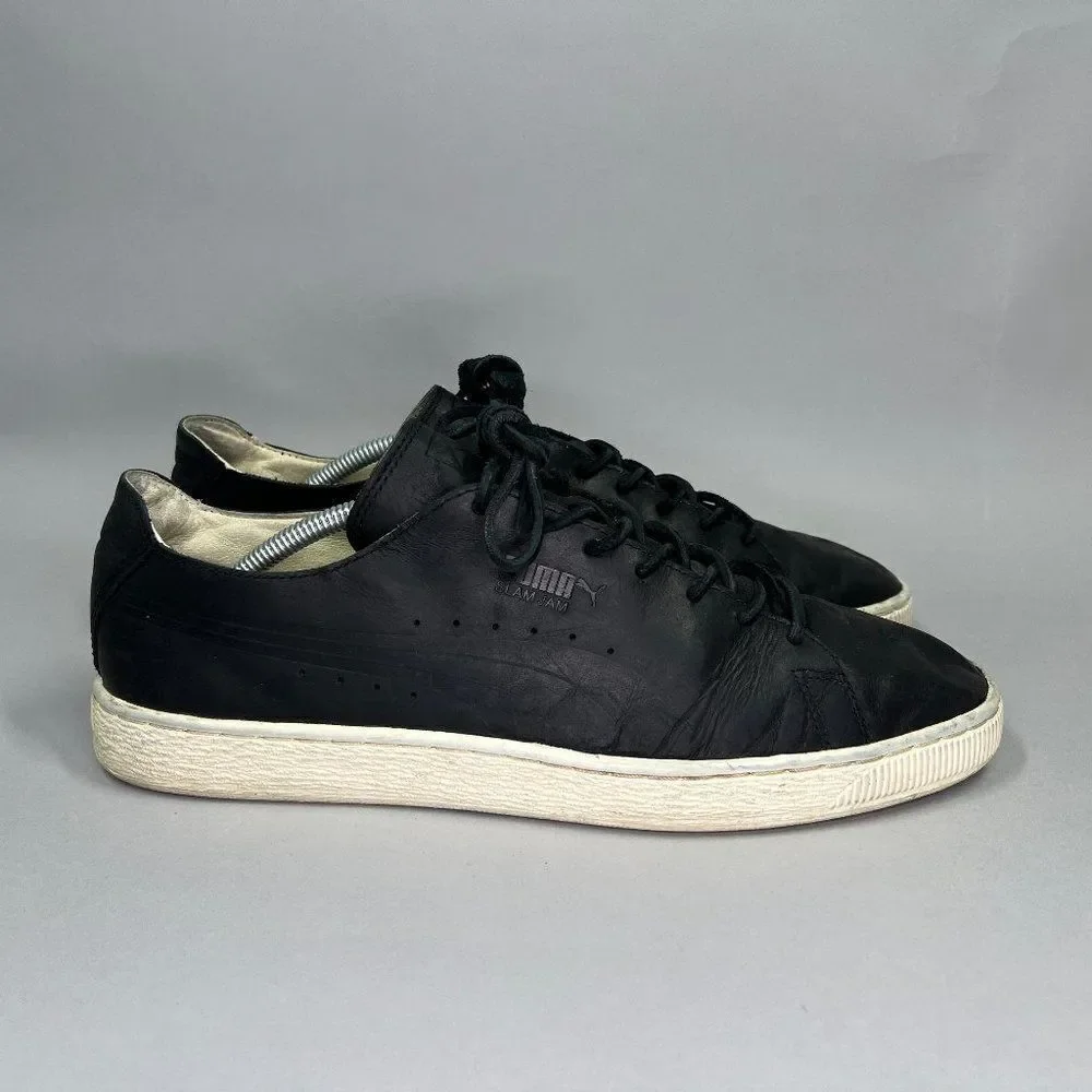 Puma States Slam Jam Sneakers Men's Size 12 Black Leather Retro Low‎ Lace Shoes
